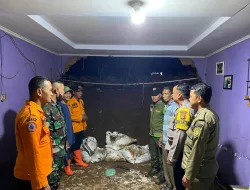 Polsek Caringin Bersama Instansi Terkait Lakukan Pengecekan Terkait Musibah Bencana Robohnya Rumah Warga