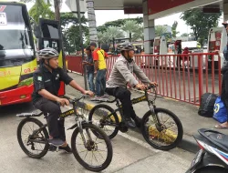Antisipasi Kejahatan, Polres Metro Tangerang Kota Gelar Patroli Sepeda di Rest Area
