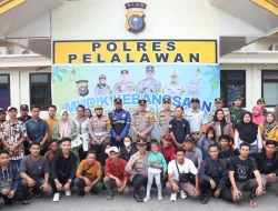 Mudik Kebangsaan, Kapolres Pelalawan Lepas Rombongan ke Medan dan Binjai