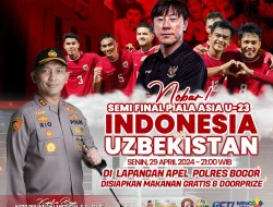 Polres Bogor Gelar Nobar Semifinal Piala Asia U-23 Indonesia Vs Uzbekistan