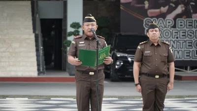 Wakajati Riau Menjadi Penerima Apel Kerja Pagi