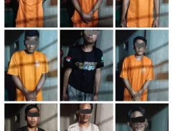 Polsek Nanggung Menerima Penyerahan 9 (sembilan) Orang Terduga Pelaku  Pencurian dan Atau Melakukan Usaha Tambang Tanpa IUP, IPR dan IUPK dan Atau Merintangi Atau Mengganggu  Kegiatan Usaha Tambang  dari Pemegang IUP dan IUPK Yang Telah Memenuhi Syarat – Syarat