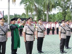 Kapolres Siak Pimpin Upacara Sertijab Kasat Reskrim dan Kapolsek Tualang Serta Penyerahan Jabatan Kasi Propam