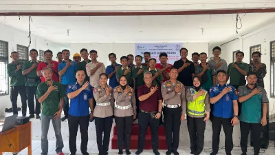 Peduli Keselamatan, Satlantas Polres Pelalawan Edukasi Tertib Berlalu Lintas Karyawan PT Adei Plantation