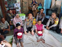 Kapolsek Senapelan Dampingi Kapolda Riau Besuk Anak Penderita Penyakit Tulang Kaca