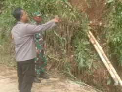 Polsek Tamansari CEK TKP Bencana Alam Adanya Tanah Longsor