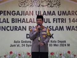 Kapolrestro Depok Sambut Kedekatan Bersama Ulama Dalam Pengajian, Halal Bi Halal dan Peluncuran Buku Islam Wasathiyyah