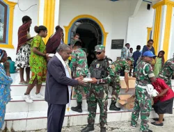 Kodim 1715/Yahukimo Melaksanakan Minggu Kasih Dengan Berbagi Makanan Kepada Jemaat Gereja Maranatha dan Gereja Eben Haezer Dekai Dalam Rangka HUT Kodam XVII/Cenderawasih Ke-61 Tahun