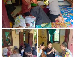 Kapolsek Cidahu AKP Akhmad Suryana Bande Berikan Makanan Tambahan Kepada Anak – Anak, Cegah Terhadap Stunting