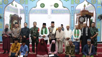 Kapolres, Bupati dan Dandim 0313 KPR laksanakan Subuh Keliling Harmoni di Pulau Terluar Kabupaten Pelalawan