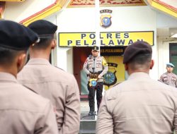 Antisipasi Gangguan Kamtibmas Tentang Putusan PHPU Serta Dampak Pemadaman Listrik, Kapolres Pelalawan Pimpin Apel Siaga