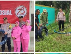 Polsek Ciawi Didampingi Bhayangkari Gelar Bakti Sosial Penyediaan Fasilitas Air Bersih di Kp. Bojong Dalam Rangka Menyambut HUT Bhayangkara 1 Juli 2024 Mendatang