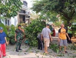 Antisipasi Penyebaran Penyakit Babinsa Kerja Bakti Di Lingkungan Perumahan