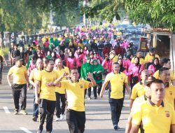 Kegiatan Jalan Santai dan Senam Meriahkan Peringatan Hari Bhayangkara ke-78 Polres Sukabumi