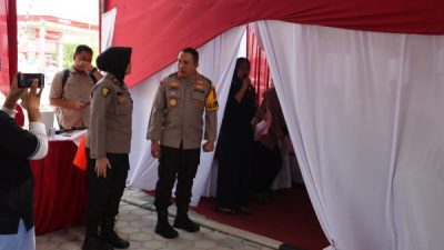 Menyambut HUT Bhayangkara ke-78, Kapolresta Pekanbaru Tinjau Bakti Kesehatan Donor Darah