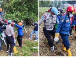 Polsek Sukaraja Bersama Instansi Terkait Evakuasi Penemuan Mayat Tanpa Identitas di Sungai Ciliwung