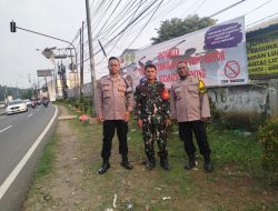 Polsek Cibinong  Bersama TNI dan Sat Pol PP Tindak Lanjuti Berita Viral Adanya Balap Liar