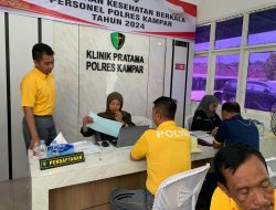 Biddokkes Polda Riau Cek Kesehatan Keseluruhan Personel Polres Kampar