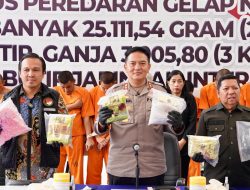 Ditresnarkoba Polda Riau Musnahkan 25 Kg Sabu dan 34 Ribu Butir Pil Ekstasi