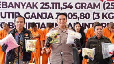 Ditresnarkoba Polda Riau Musnahkan 25 Kg Sabu dan 34 Ribu Butir Pil Ekstasi