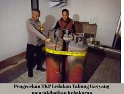 Polsek Cisarua Bersama Instansi Terkait Cek  Olah TKP Dan Evakuasi Adanya Ledakan Tabung Gas 100kg di Villa Melodi Cisarua Sebabkan Kebakaran