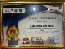 Lapas Binjai Kanwil Kemenkumham Sumut Diakui Sebagai Mitra Terbaik Bapak Asuh Anak Stunting