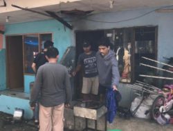 Polsek Ciawi Lakukan Cek Lokasi TKP Terkait Kebakaran Melanda Rumah Kontrakan di Ciawi