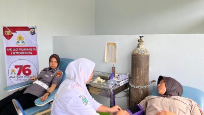 Dalam Rangka Hari Jadi Polwan ke-76, Polres Kuansing Gelar Kegiatan Donor Darah