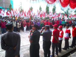 Meriahkan HUT Kemerdekaan RI ke 79 Forkopimcam Bersama Masyarakat Kibarkan Bendera Mewah Putih