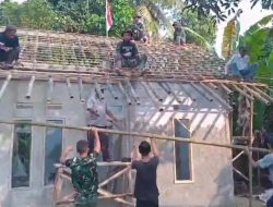 Menyambut HUT RI Ke 79 Satgas TMMD Kodim 0623 Berikan Kado Spesial Untuk Warga Desa Cicareuh Kec. Cikidang