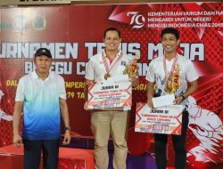 Jaket Karya WBP Lapas Pasuruan Jadi Kostum Membanggakan Sang Juara Tim Tenis Meja Kanwil Kemenkumham Jatim