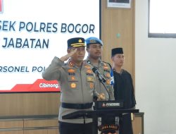 Kapolres Bogor Pimpin Upacara Sertijab Para Kapolsek Jajaran Serta Kenaikan Pangkat Pengabdian Polres Bogor
