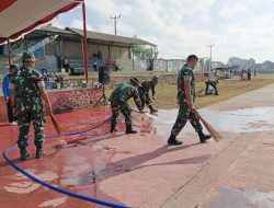 Komandan Kodim 1615/Lotim Tinjau Kesiapan Upacara Penutupan TMMD Ke-121 di Lapangan Gotong Royong Masbagik