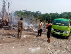 Polsek Rumpin Bersama Instansi Terkait Cek Lokasi TKP Kebakaran Limbah Busa Spring Bed Terjadi di Kampung Sawah, Rumpin