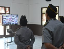 Perkuat Sinergi, Pegawai Rutan Bangil Kanwil Kemenkumham Jatim Ikuti Apel Pagi Bersama Menteri Hukum dan HAM Yang Baru