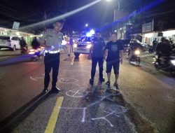 Polsek Cijeruk Bersama Unit Laka Lantas Polres Bogor Tangani Laka Lantas Akibatkan 1 (satu) Orang Meninggal Dunia
