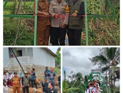 Kapolsek Bersama Forkopimcam Lengkong Resmikan Jembatan Gantung Sungai Cikaso