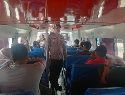 Satpolairud Polres Pelalawan Laksanakan Colling System ke Penumpang Kapal Angkutan Perairan