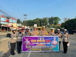 Satlantas Polres Kuansing Gelar Sosialisasi dan Pembagian Brosur Lomba Konten Video Himbauan Lalu Lintas
