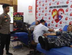 Hari Jadi Humas Polri ke-73, Humas Polres Dumai Gelar Kegiatan Donor Darah