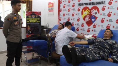 Hari Jadi Humas Polri ke-73, Humas Polres Dumai Gelar Kegiatan Donor Darah