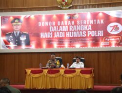 Kapolres Kuansing Pimpin Bhakti Kesehatan Donor Darah Serentak Dalam Rangka Hari Jadi Humas Polri ke-73 Tahun 2024