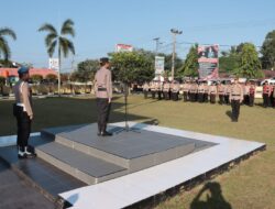 Dalam Rangka Pelantikan Presiden dan Wapres, Wakapolres Kampar Pimpin Apel Siaga Satu 