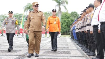 Ikuti Apel Kesiapsiagaan Bencana, Kapolres Siak: Demi Keamanan Pilkada, Pindahkan TPS Terdampak Banjir