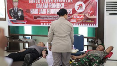 Peringati Hari Jadi Humas Polri ke 73, Polres Siak Gelar Donor Darah Bersama TNI dan Rekan Media