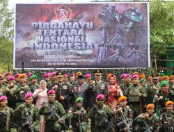 Kodim 1715/Yahukimo Rayakan HUT Ke-79 TNI Bersama Forkopimda dan Masyarakat