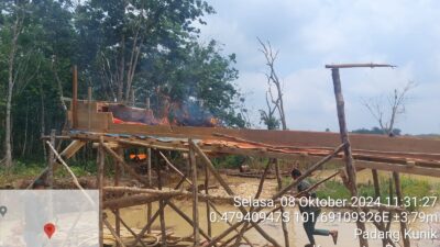 Polsek Pangean Tertibkan PETI di Desa Tanah Bekali
