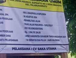 Proyek Pembangunan Jalan Milik Dinas PU Kabupaten Sukabumi Yang Dilaksanakan CV Saka Utama Diduga Asal-Asalan