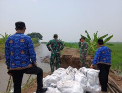 “Kapten CKE Ibrohim dan Tim Kecamatan Tindak Cepat Tinjau Tanggul Jebol di Desa Sumber Reja”