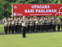 Teladani Pahlawanmu, Cintai Negerimu, Polres Kuansing Gelar Upacara Hari Pahlawan Tahun 2024